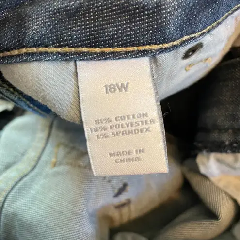 Fashion Bug Denim Jeans Dark Wash Stretch Bootcut Comfort Waist 18W Plus Comfy