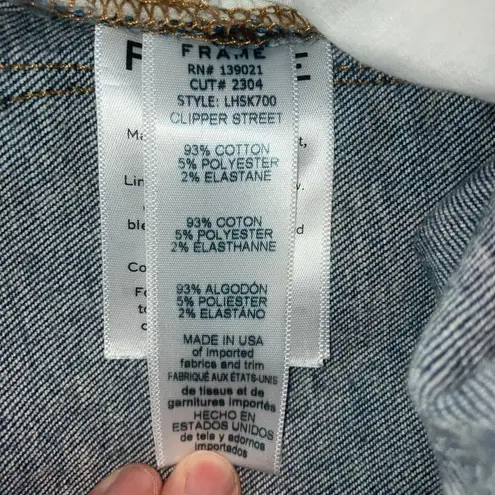 Frame Le High Clipper Street Skinny Jean in Medium Wash-size 28