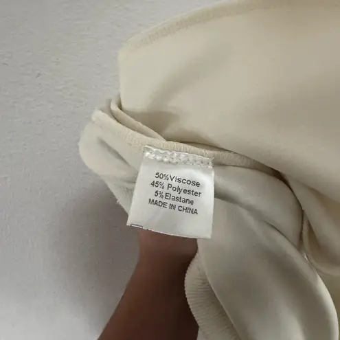 Unique Side Scallop Sweatpants M Cream Black Size M