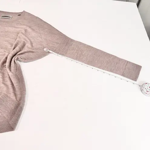 Allsaints Pink New Wave Elbow Slit Merino Wool Pullover Hi Low Sweater MEDIUM