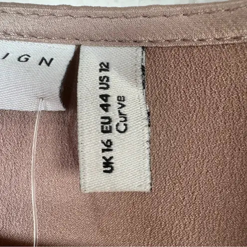 ASOS Curve Blush Satin Top Pink Size 12