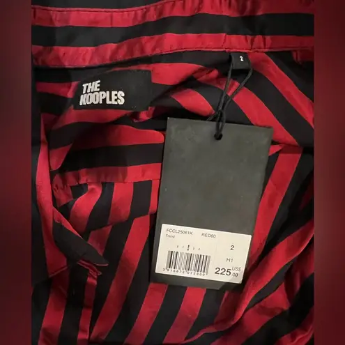 The Kooples Taiana Red & Black Striped Viscose Blouse – Women’s FR 2 (US Medium)