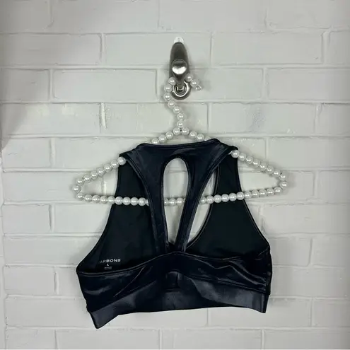 Carbon 38 Black Sports Bra in Takara Shine Size L Size L