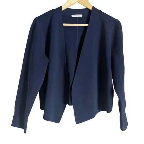 M.M. LaFleur The Sant Ambroeus Jardigan Crop Cardigan Sweater Navy Plus Size 1X Blue