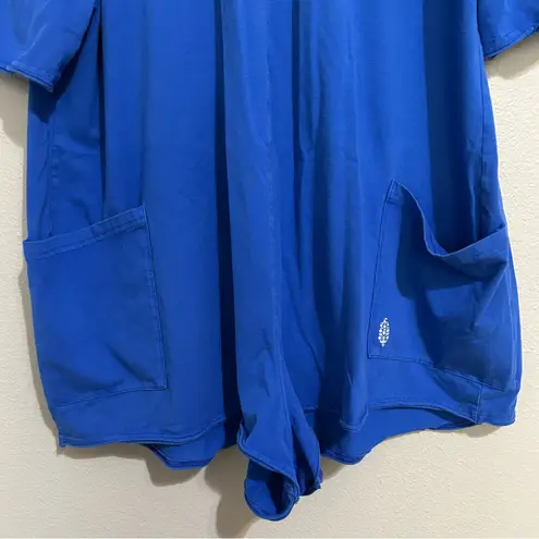 Free People  Hot Shot Tee Blue Oversized Romper women’s size large