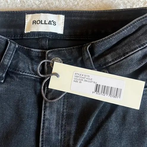 Rolla’s Westcoast Ankle Mid Rise Skinny Jeans Dusty Black Size 25 NWT