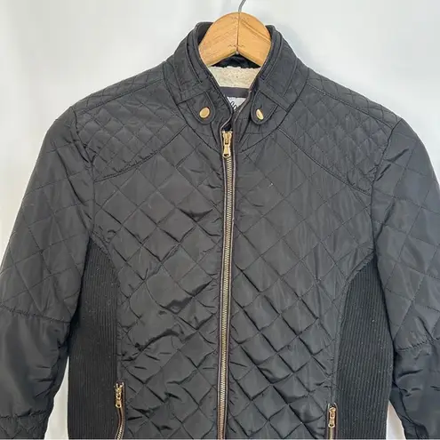 Ci Sono Ci‎ Sono Quilted Puffer Jacket Womens Large Preppy Winter Elbow Patches Zip Up