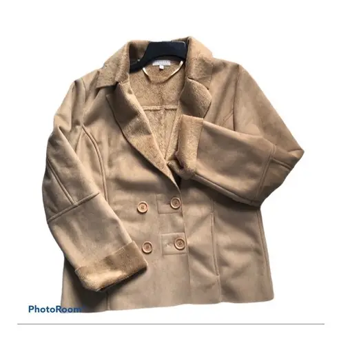 Zendra Petite Brown Suede Coat XL Lightweight Double