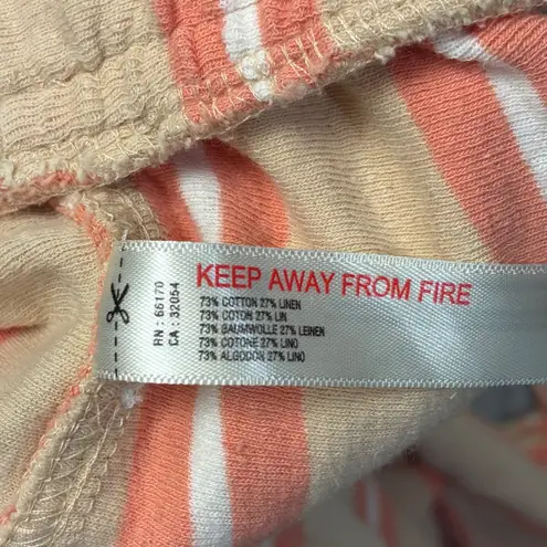 FP Beach Free People Jones Beach Striped Wide Leg Pants Linen Blend Women's L