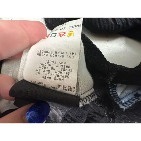 Jantzen Vintage 90s One Piece Monokini Bathing Suit Black Embellished Size 10