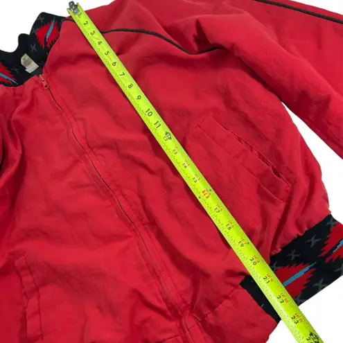 Vintage 80’s USA Made American JAC Red & Black Southwestern Aztec Bomber Jacket Size M