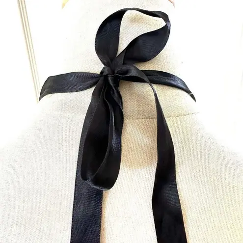 White House | Black Market  black and grey multi strand ribbon tie necklace