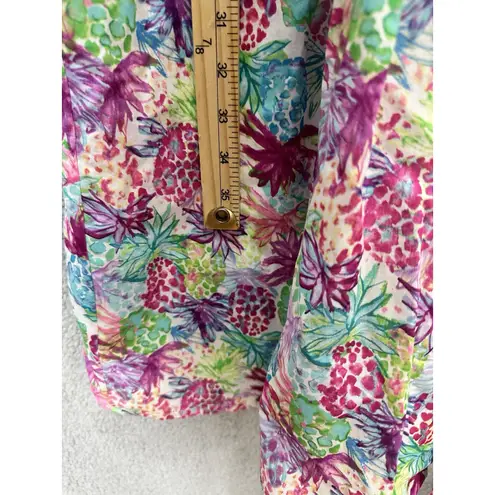 Chetta B Dress 14 Pink Floral Sleeveless Fit Flare Boho Resort Garden Party