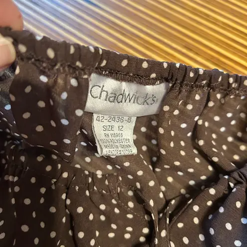 Chadwick's Brown Polka Dot Blouse