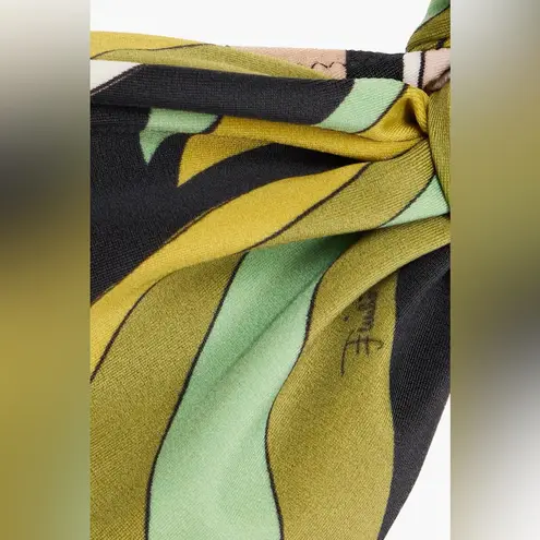 Emilio Pucci NWT Fiamme Bandeau Bikini Top & Bottoms FULL SET Green Multi