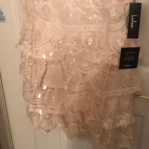 Lulus  Worth the wait sequin ruffled mini dress M - Image 9