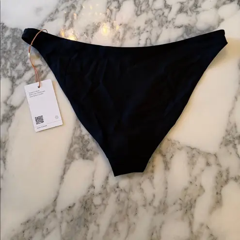 Quince NWT Black Italian Low-Rise Bikini Bottom Sz M