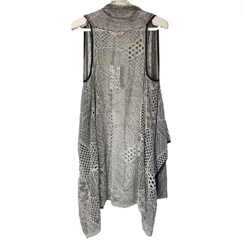 Pretty Angel  Mesh Lace Sleeveless Draped Front Cover Up Duster Size S/M NEW