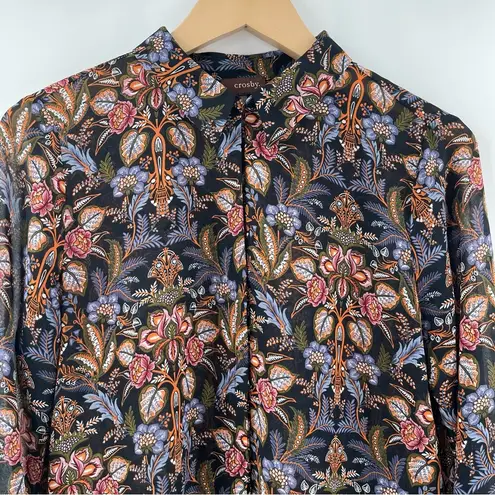 CROSBY. Button Down Shirt Medium Paisley Floral Fall Business Office Work Sheer