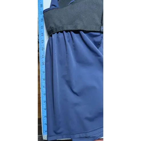 Tankini Top Twist Front Flowy Beach Adjustable Straps Padded Cups Women Size M Blue Size M