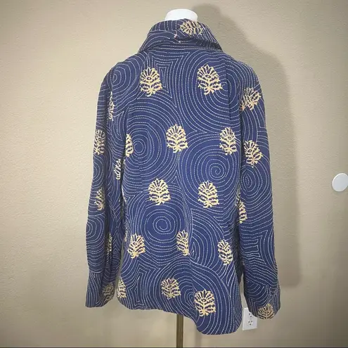 Rara Avis By Iris Apfel Blue Jacket All Over Embroidery Sashiko Wearable Art XL