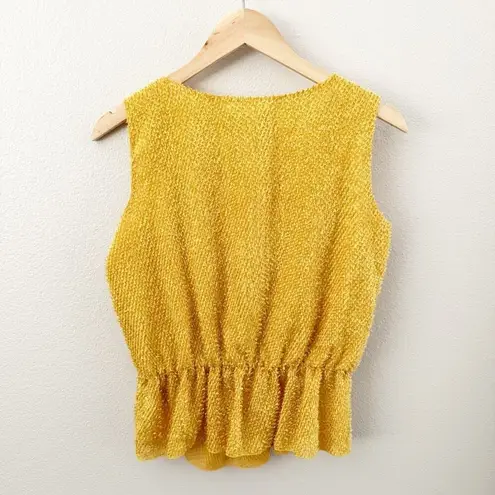 Jason Wu  x TARGET | Sleeveless Gold Yellow Fuzzy Peplum Top Blouse | Size Medium