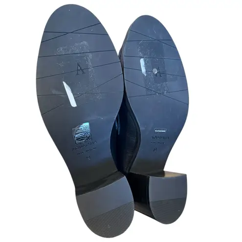 Aquatalia Josette Heeled Loafer Leather Black 9 Y2K