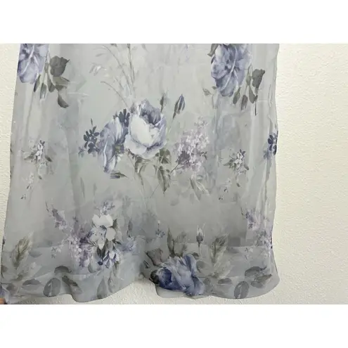 Limited Too VTG Y2K Floral Mesh Mini Dress Empire Waist Sheer Lace Trim Fairy