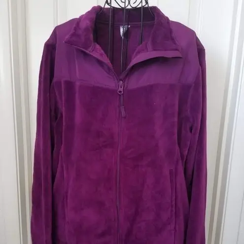 Athletic Works  Full Zip Purple Fleece Jacket Size XL