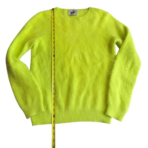 Acne Studios Women's Size M Angora Wool Crewneck Sweater Lime Green Fuzzy Luxury