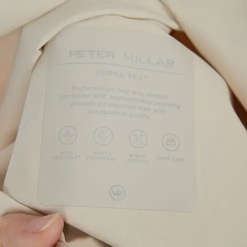 Peter Millar Full Zip Surge Vest in Stone Women's XL NWT