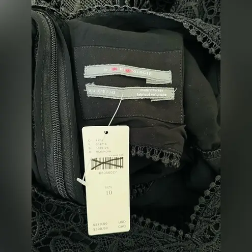 Anthropologie  Embroidered Lace Cutout Maxi Dress Size 10 Black NWT $270