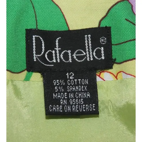 Rafaella Bold Bright Floral Bolero Crop Jacket Size 12 Office Career 3/4 Sleeve