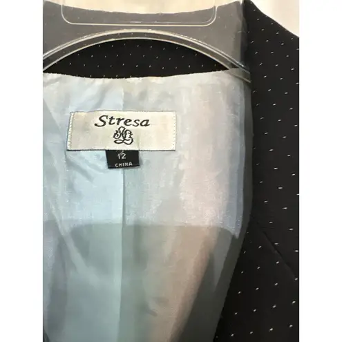 Stresa Women's Black Polka Dot Blazer Jacket Size 12 Professional Business