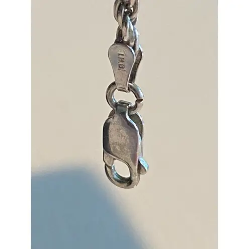 IBB 7” Women’s Vintage Italian Silver 925 Twisted Rope Chain Style Bracelet w Lo