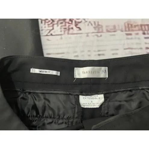Van Heusen Van Huesen Modern Fit Pants Womens 4 Black Extensible Stretch 25.5 Inseam