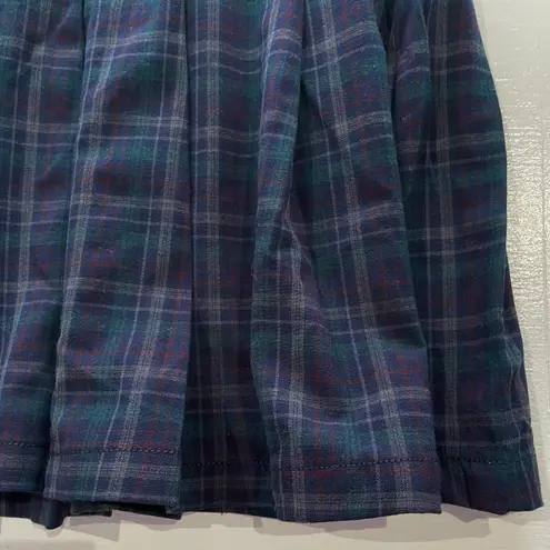 American Eagle New  Plaid Pleated Skirt Navy Blue Size 14