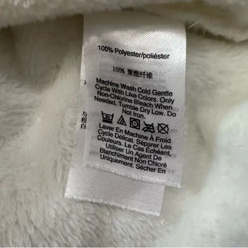 DKNY  White Soft Fleece Turtleneck Long Sleeve High Low Pullover Size Medium