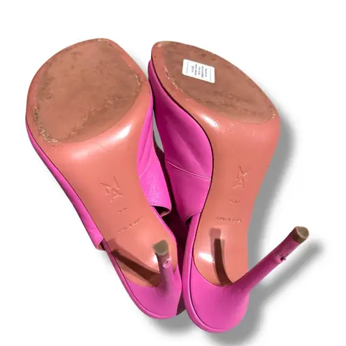 Amina Muaddi Marni Hot Pink Rhinestone Buckle Heel Sandals Sz EU 38.5 / US 8.5