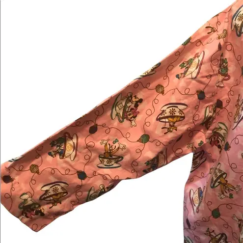 Disneyland Resort Brushed Flannel Nightshirt Pluto Mickey Donald Tea Cups