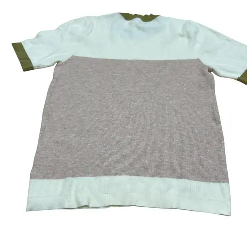 Polagram Lucy Avenue Women's Color Block Short Sleeve Pullover Sweater Size L