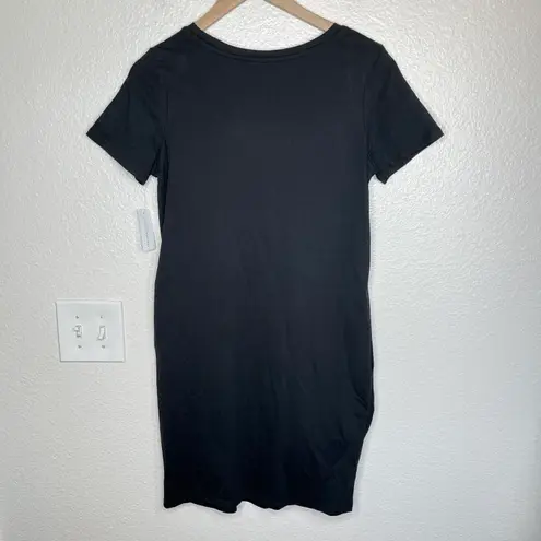 New York & Co. Black Cotton tie knot T-Shirt Dress XS