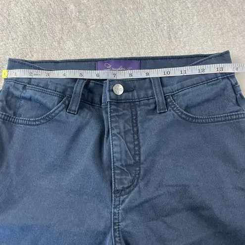 NYDJ Flared Pants Womens Size 4 Blue Relaxed Lift Tuck Slimming Short Casual