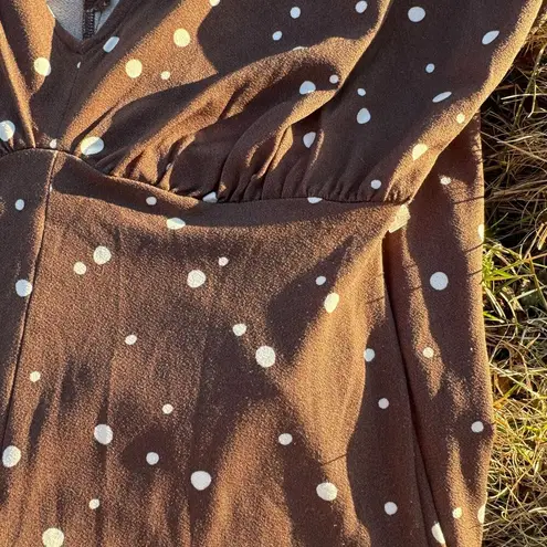 Loft  Brown Polka-Dot Jumpsuit