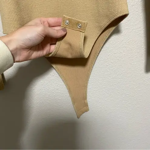 A New Day  Tan Long Sleeved Ribbed Bodysuit - Image 10