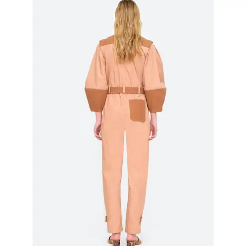 Sea New York Gabriette Clay Balloon Sleeve Belted Utility Jumpsuit New Orange Size 0