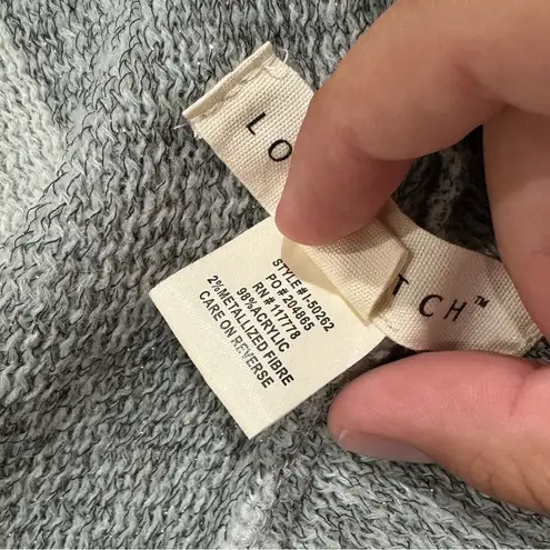 Lovestitch Boho Knit Fringed Poncho Sweatshirt Women’s One Size Gray Size L