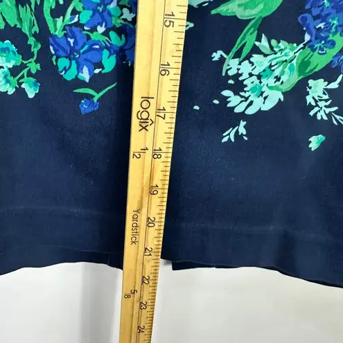 Talbots Pencil Skirt Womens 16 Blue Green Floral Garden Office Feminine Chic
