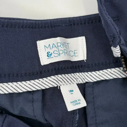 Market & Spruce Shorts Size 18W NWT Navy Blue Cotton Lycra Stretch Curvy Plus
