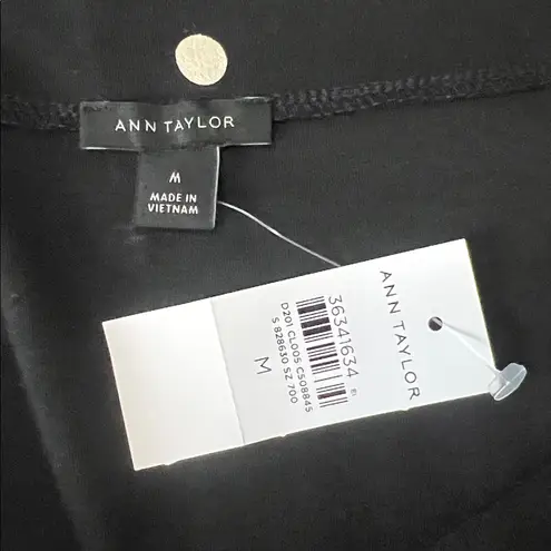 Ann Taylor  Boatneck Polka Dot TShirt Black/Cream Size Medium NWT